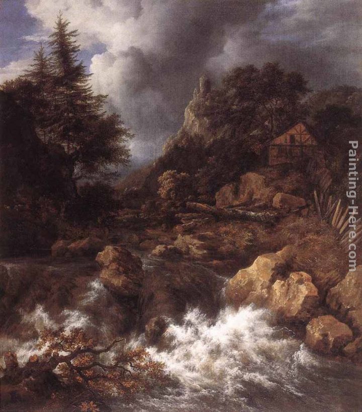 Jacob van Ruisdael Waterfall in a Mountainous Northern Landscape